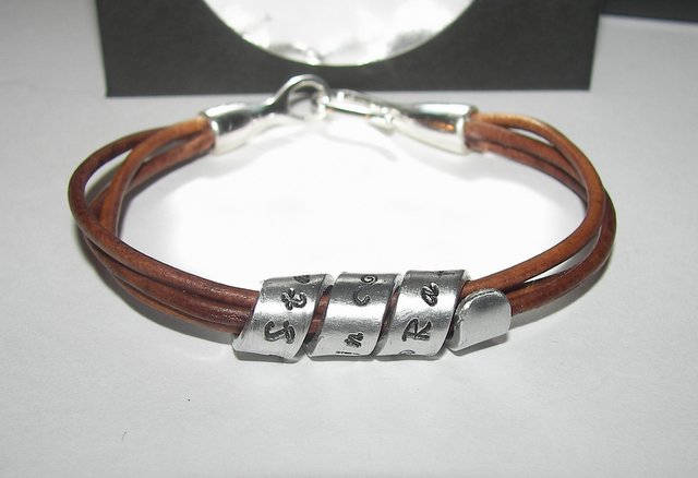Personalized Leather Bracelet Gift for Kids Name Bracelet Custom
