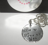 personalized sterling silver Be true to you mommy necklace, personalized hand stamped jewelry , religious  quote necklace