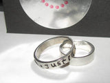 personalized pewter ring, custom hand stamped jewelry,  mens dad ring handstamped jewelry
