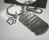 pet memorial key ring, hand stamped pet memorial gift, Personalized dog mom  key ring, handstamped jewelry