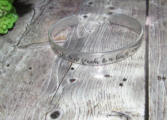 pewter I love you a bushel and a peck cuff, Mother daughter gift, hand stamped cuff bracelet ,personalized jewelry, handstamped jewelry