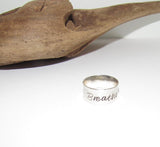 Sterling silver  Breathe ring, secret message ring, thumb ring ,custom personalized jewelry, hand stamped jewelry for mom,